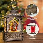 Christmas Snow Globes Lantern with Music, Jesus Christ Nativity Scene Snow Globe with Swirling Glitter Effects, USB/Battery Powered with 6-Hour Timer, Christmas Decorations - Image 2