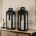 NEEDOMO Set of 2 Lanterns Decorative for Home,22''H Large LuxuryBronze Metal Hurricane Lanterns with Tempered Glass Panels for Porch,Tabletop, Mantle, Wall Hanging, Garden, Indoor & Outdoor Décor - Image 4