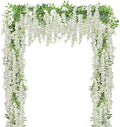 U'Artlines 15Pcs 7.2 Ft/Piece Artificial Wisteria Garland White by UArtlines