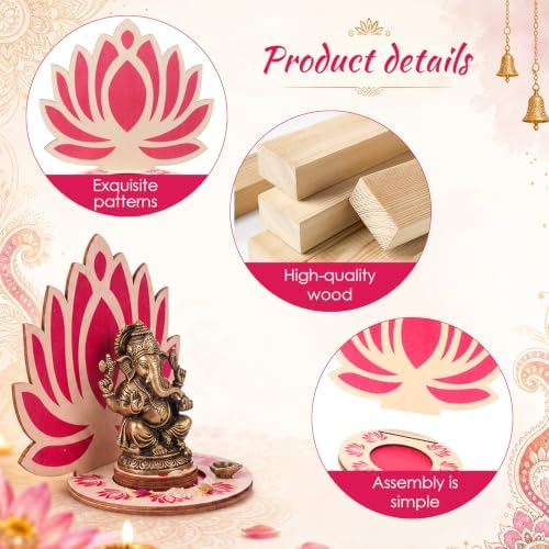 DoubleFill 24 Pack Indian Decorations for Pooja Candle Holder, Lotus - Image 3