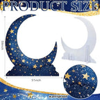 Leinuosen 5 ft Blue Star Moon Starry Night Party Decorations Crescent Moon Cardboard Stand up Cutout Large Life Size Twinkle Little Backdrop Prom Photo Prop Standup for Movie Night Birthday Homecoming - Image 2