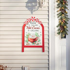Glitzhome 24”H Christmas Wood Easel Porch Decor, Decorative A-Frame Freestanding Porch Sign Peppermint Warm Hot Cocoa Slide in Welcome Sign Farmhouse Hanging Decoration - Image 4