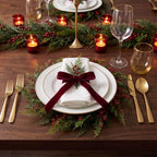 Christmas Round Placemat Set of 12 Artificial Cedar Wreath Charger - Image 3