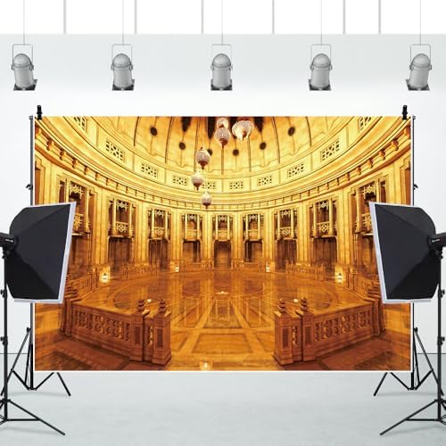 Leowefowa Palace Backdrops for Photography 12x8ft Palace Hall Backdrops Palace Background Golden Hall Party Decorations Grand Palace Backdrops for Parties Vinyl - Image 4