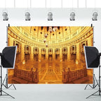 Leowefowa Palace Backdrops for Photography 8x6.5ft Palace Hall Backdrops Palace Background Golden Hall Party Decorations Grand Palace Backdrops for Parties Vinyl - Image 4