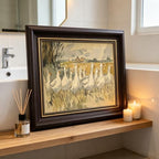 Brown Framed Farmhouse Goose Canvas Wall Art 3D Texture Country Duck Painting Decor Pictures Retro Farm Duck Posters Prints for Bathroom Hotel Kitchen Room Living room Bedroom Decoration - Image 4