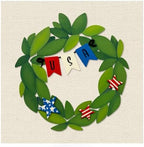 Roeda Brighten Your Life 14926RWB USA Word Banner with Patterned Stars Patriotic Wreath Kit Set of 4 Fourth of July Magnets, 8.0" W x 3.4" H - Image 2