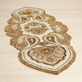 Lightnpro Beaded Christmas Table Runner, Fancy Handmade Decorative Embroidery Gold Runner for Christmas Xmas New Year Family Party Decoration - 13x36 Paisley Design by Lightnpro