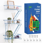 Fire Escape Wall Shelf, NYC Wall Decorative Floating Shelves, Sky Blue by HOME
