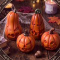 4 Pack Halloween Resin Scary Pumpkin Decorations 6.3" h Max by Vertintong