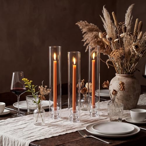 30 Pack Glass Hurricane Candle Holders 12.6" Open Ended Candlestick Tubes - Image 6