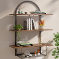 XLHOMO Floating Shelf for Wall- 31.5"x 24" 3+1 Tier Floating Shelves with Basket for Bathroom, Living Room,Bedroom and Kitchen Rustic Brown by BetterbathroomwithXLHOME