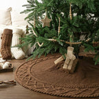 48 inch Christmas Tree Skirt: Diamond Edge Knit Tree Skirt for 7.5ft Tree, Western Brown Tree Skirt, Vintage Tree Skirts, Rustic Farmhouse Christmas Decorations - Image 4