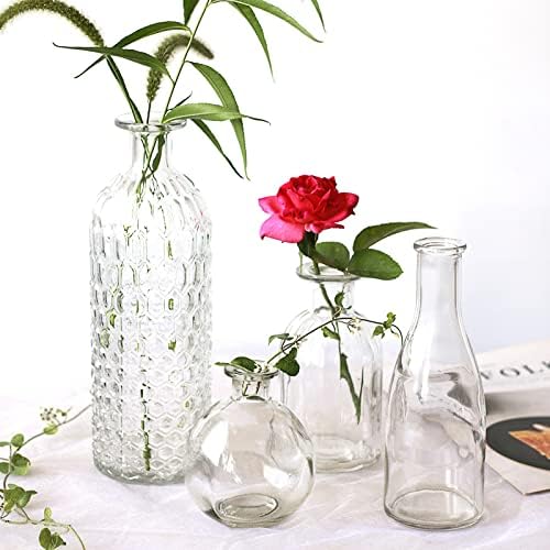 SOUJOY Set of 12 Small Glass Ball Bud Vase, Unique Mini Low Sitting Flower Vase, Clear Floral Centerpieces for Home Decor, Weddings, Floral Arrangements, Events, Parties - Image 7