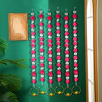 6 Sets Marigold Garland with Lotus Candle Holders for Diwali Pooja Puja - Image 7