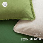 Foindtower Decorative Linen Fringe Throw Pillow Covers 18×18 Forest Green - Image 4