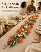 9FT Fall Garland for Mantel with Pumpkins and Maple Leaves - Image 5