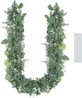 Eucalyptus Garland for Table, 6' Faux Eucalyptus Garland w/Flowers & Seeds by zooFernzoom