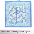 ATOSII Azora Blue 100% Cotton Fall Cloth Designer Dinner Napkins, Handblock Print, Washable Durable Linen for Everyday Use Wedding Parties Outdoors Christmas Thanksgiving I 20 X 20 Inches I Set of 4 - Image 2