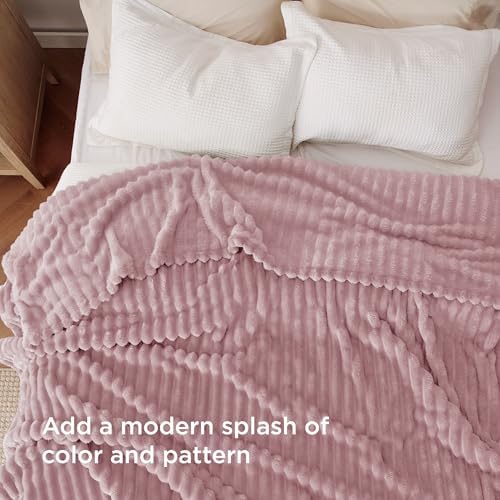 Bedsure Soft King Size Blankets for Bed Pink 108"x90" - Image 3