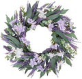 U'Artlines 24 Inch Tulip Wreath for Front Door, Spring Summer Silk Lavender Wreath with Eucalyptus Leaves Artificial Tulip Flower Wreaths for All Seasons Window Wall Wedding Valentines Day Decor by UArtlines