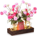 Suncalla 3pcs Pink White Fake Kiku Flowers Mason Jar Table Centerpiece by Unknown
