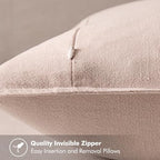 MIULEE Decorative Linen Euro Sham Pillow Covers 26x26 Light Pink - Image 3