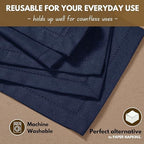 Native Fab Cloth Napkins Set of 12, Hemstitched Edges 100% Cotton, Washable Dinner Napkins 18x18 inch, Soft & Comfortable Reusable Table Napkins - Navy Blue - Image 4