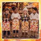 Wesnoy 48 Pcs Fall Gift Bag Bulk Maple Leaves Pumpkin Tote Bag with Handles - Image 5