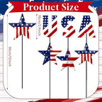 Pickmesh 6 Pcs 12" H 4th July Patriotic Outdoor Decor Metal Star Yard Sign - Image 2