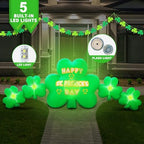 10.5FT Length St. Patricks Inflatables Shamrocks Built in Flash LED Lights for St. Patricks Day Blow Up Yard Outdoor Indoor Lawn Garden Decorations - Image 3