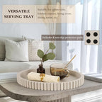 Oval Tray for Coffee Table Decor, 15" Concrete Coffee Table Tray,Cream Gray - Image 4