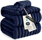 Bedsure Soft Queen Size Blanket for Bed Navy Blue 90"x90" by BEDSURE