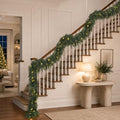 15FT Christmas Cedar Garland with Lights Prelit Pine Garland Decoration by NTNIETING