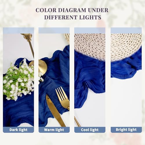20 Pack Royal Blue Cheesecloth Table Runner Long,21.5 x 120 Inch - Image 4