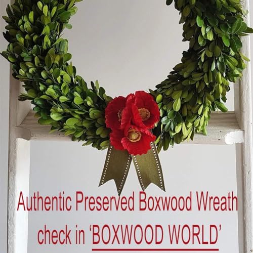 Boxwood Wreath Large 17 inch Preserved Nature Real Boxwood Wreath Home Decor Stay Fresh for Years Wreath for Christmas Thanksgiving Wedding Party Home Indoor Decor - Image 5