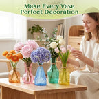 42 Pcs Vases Bulk Colored Glass Bud Vases Set, Assorted Vintage Bud Vases - Image 4