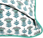 Ridhi Block Print Aquamarine Blue Pillow Cover 20" x 20" (Pack of 2) Decorative Couch Pillows for Living Room, Farmhouse Chic Boho Cute Outdoor Pillows Covers Gifts for Spring, Mother's Day - Image 3