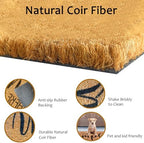 euoloar Outdoor Fall Coco Coir Door Mat Pumpkin Welcome Rugs with Heavy Duty Backing, Hey There Pumpkin Door Mat Non-Slip Farmhouse Floor Mats for Thanksgiving, Front Door, Fall Decor, Porch - Image 4