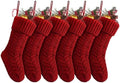 Fesciory 18 Inch Christmas Stockings, 6 Pack Large Cable Knit Xmas Decor by Fesciory