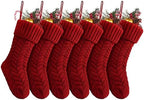 Fesciory 18 Inch Christmas Stockings, 6 Pack Large Cable Knit Xmas Decor by Fesciory
