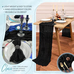 18 Pack Cheesecloth Table Runner 10FT Black Table Runner Boho Gauze Cheese Cloth Table Runners Long Rustic Sheer Table Decorations for Wedding Party Baby Bridal Shower Birthday Holiday Home - Image 5