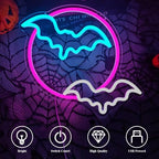 Moon Bats Neon Sign Flashing Bats Neon Light Halloween LED Light Sign - Image 4