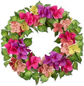 Briful Artificial Bougainvillea Wreath for Front Door, 16in Realistic Faux Floral Wreath Summer Spring Wreath for Wall Window Mantle Outdoor Porch Decor by Briful
