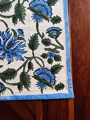 ATOSII Taj 100% Cotton Fall Cloth Designer Dinner Napkins, Handblock Print, Washable Durable Linen for Everyday Use Wedding Parties Outdoors Christmas Thanksgiving I 20 X 20 Inches I Set of 4 - Image 6