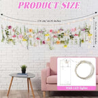 Suncalla 5.6 ft Wildflowers Hanging Garlands with LED Lights Artificial Flower Wall Decor Fake Rustic Floral Vines Rose Eucalyptus Daisy Backdrop Set for Ceiling Farmhouse Wedding Home Garden(Fresh) - Image 2