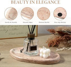 Koville Luxurious Natural Pink Marble Vanity Tray, Cloud Shape Serving Stone Key Tray for Home Decor, 10" x 7" Marble Storage Trays for Bathroom, Stone Plate Holder for Perfume, Candle and Jewelry - Image 3