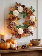 InnoGear Artificial Flowers, 50 Pcs Shades of Earth Tones Foam Fake Roses Bulk with Stems for Autumn Fall Decoration DIY Wedding Bouquets Centerpieces Bridal Shower Party Christmas Tree - Image 7