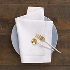 Solino Home 100% Pure Linen Napkins White Hemstitch, 20 x 20 in, Set of 4 - Image 3