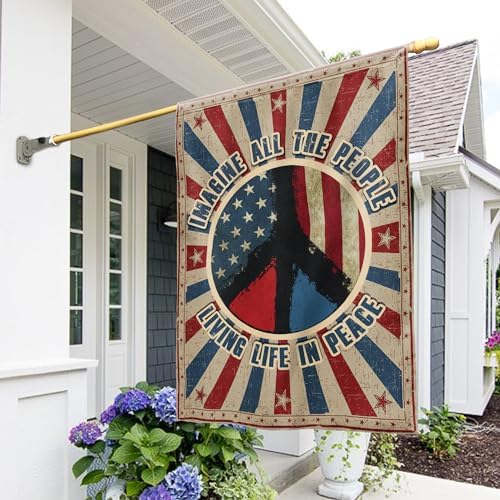 FLAGWIX Peace Hippie Flag - Decorative Hippie House Flag 30x40 by FLAGWIXLLC
